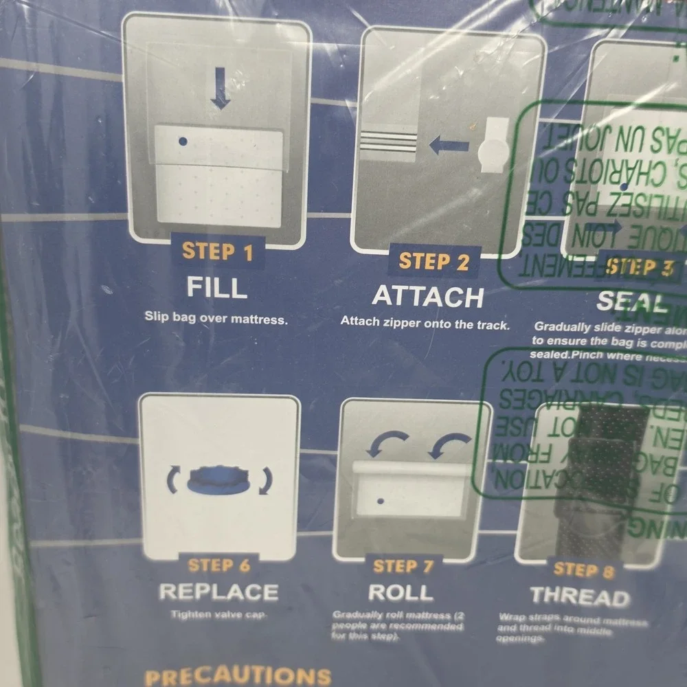King/Cal-King Foam Mattress Vacuum Bag for Moving, Storage, Vacuum Seal Mattress